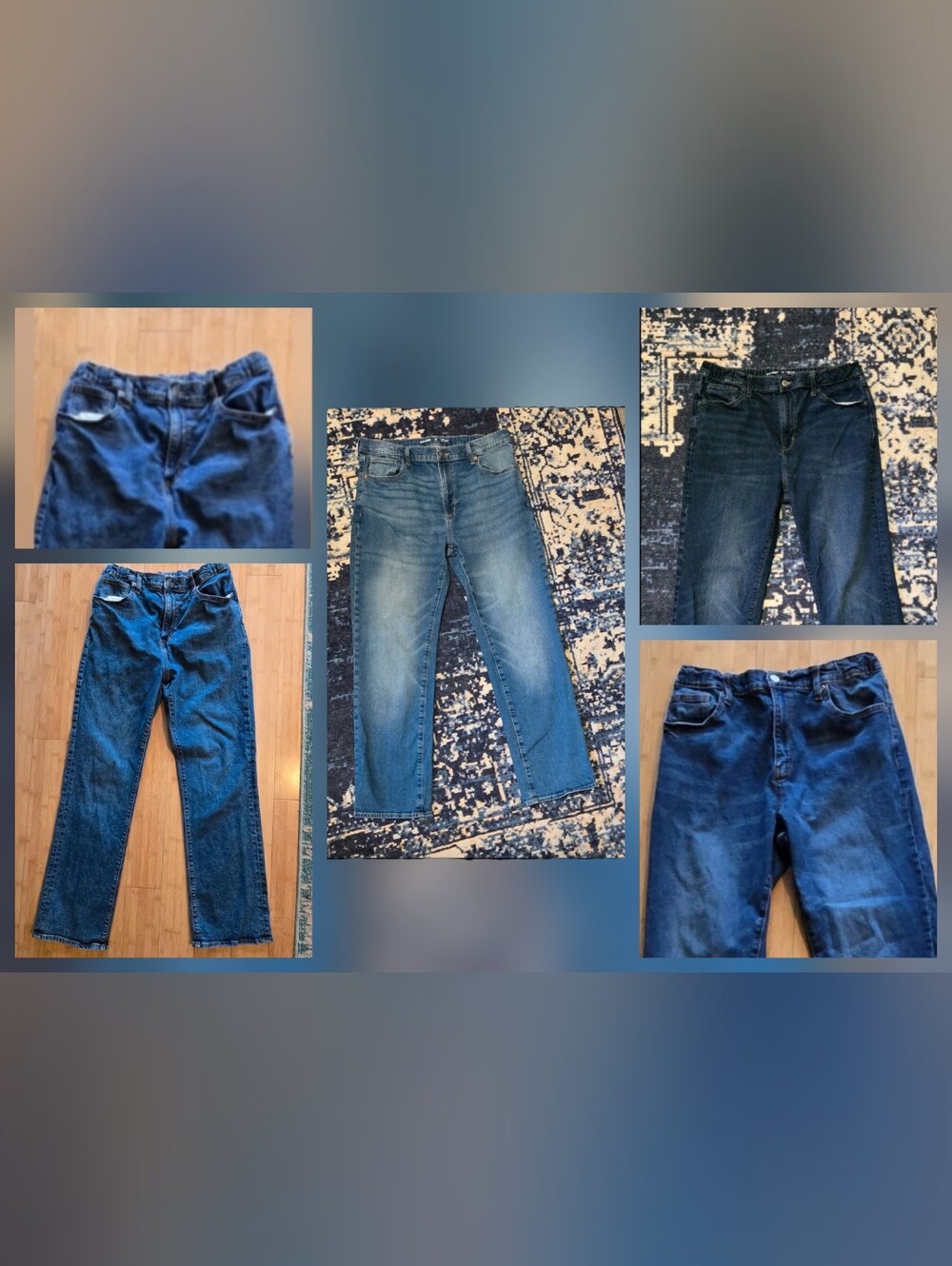 Old Navy Boys Jeans Lot Size 20 Plus (5 Pairs) Bootcut & Straight Built-In Flex